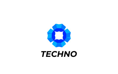 Abstract Modern Blue Tech Logo