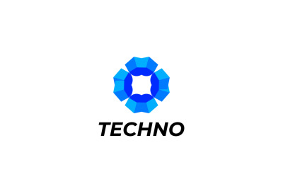 Абстрактный современный логотип Blue Tech