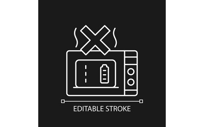 Ícone de etiqueta manual linear branco Powerbank não microondas para tema escuro