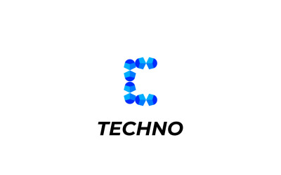 Letter C Modern Blue Tech Logo