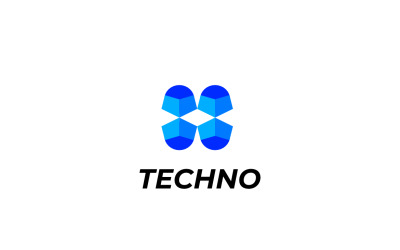 Letter H Modern Blue Tech Logo