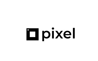 Logo pixel carré plat moderne
