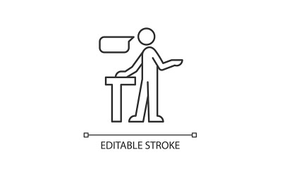Zelfverzekerd sprekend lineair pictogram
