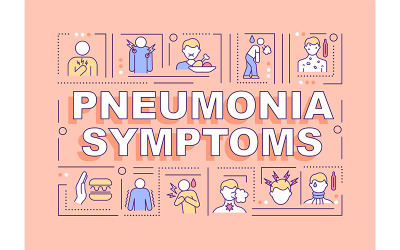 Banner di concetti di parola sintomi di polmonite
