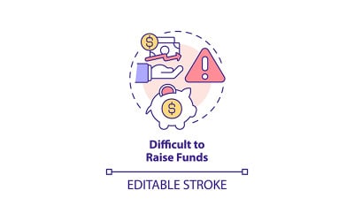 Difícil de recaudar fondos concepto icono