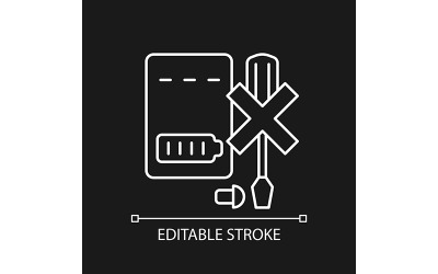Dont Disassemble Charger White Linear Manual Label Icon For Dark Theme