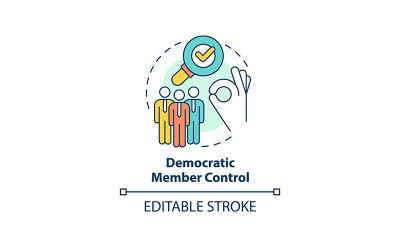 Icono de concepto de control de miembros democráticos