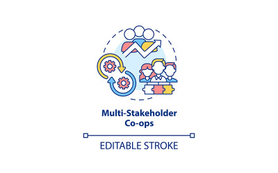 Icono de concepto de cooperativas de múltiples partes interesadas
