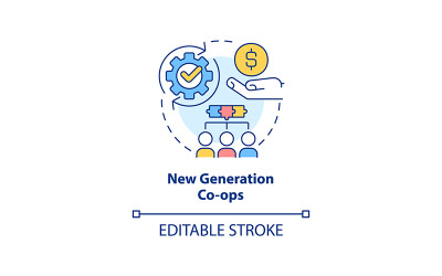 Icono de concepto de cooperativas de nueva generación