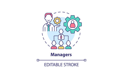 Managers Thin Line Concept Icon