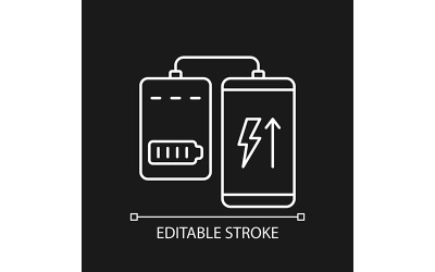 Powerbank For Smartphone White Linear Manual Label Icon For Dark Theme