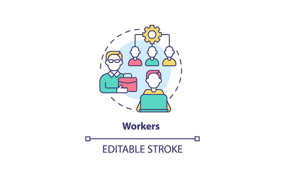 Workers Thin Line Concept Icon