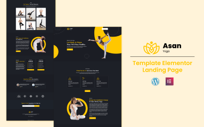 Asan Yoga - Plantilla Elementor de salud y estado físico
