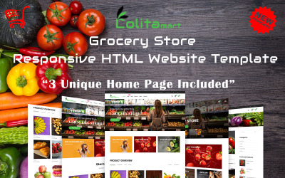 Lolitamart - Bakkal Duyarlı HTML Web Sitesi Şablonu