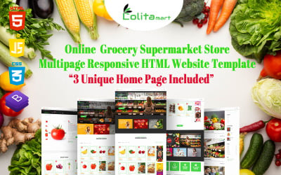 Lolitamart - Modelo de site HTML responsivo de várias páginas de loja de supermercado on-line