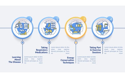 Modèle d'infographie vectorielle du programme de réadaptation pulmonaire