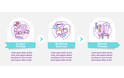Modelo de infográfico de vetor de reabilitação de pulmões