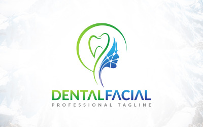 Dentes dentários com design de logotipo de cirurgia facial