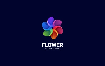Design de logotipo colorido de flores