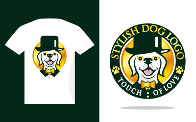 Design de logotipo estiloso de cachorro legal