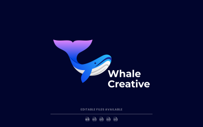 Design del logo a gradiente di colore balena