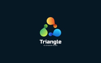 Gradientowe kolorowe logo wektor trójkąta