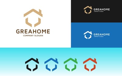Logotipo profesional de bienes raíces de Great Home