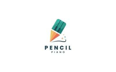 Pencil Piano Gradient Logo