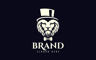 Design de logotipo de moda Rei Cavalheiro Leão