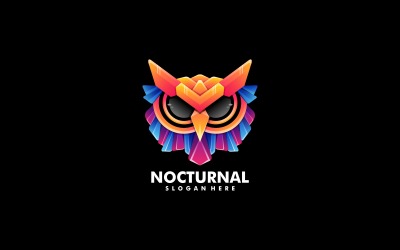 Gradientowe kolorowe logo nocnej sowy