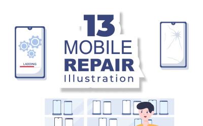 13 Ilustración de teléfono de reparación móvil