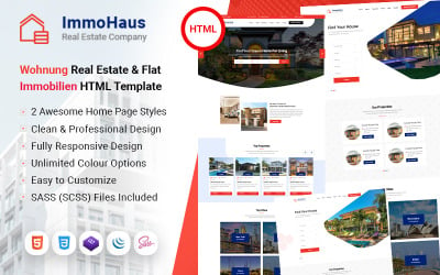 ImmoHaus - Emlak Evi Daire Kiralama Hizmeti Şirketi HTML Şablonu