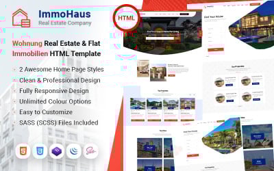 ImmoHaus - Modello HTML per società di servizi di affitto di appartamenti per case immobiliari