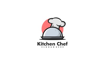 Kuchyňský kuchař jednoduché logo maskota