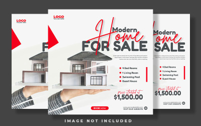 Publicação de mídia social mínima e criativa de imóveis