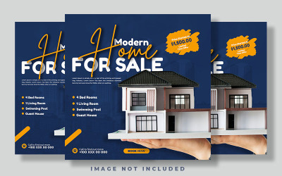 Publicação mínima de mídia social criativa de imóveis