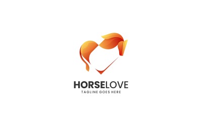 Style de logo dégradé d&amp;#39;amour de cheval