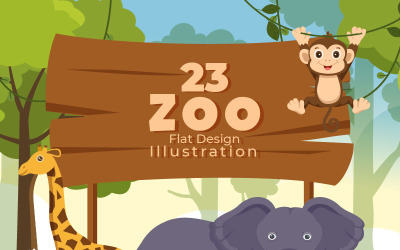 23 Állatkert rajzfilm illusztráció