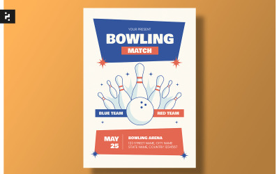 Bowling Maçı El İlanı Seti Şablonu