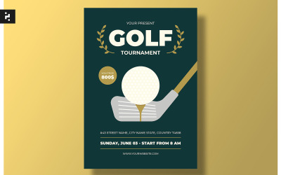 Golfový turnaj Flyer Set šablony