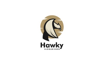 Hawk-einfacher Maskottchen-Logo-Stil