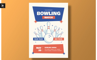 Modèle de jeu de Flyer de match de bowling