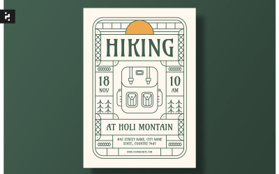 Mountain Hiking Flyer Set Template