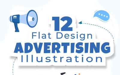 12 Reklam eller ADS vektorillustration