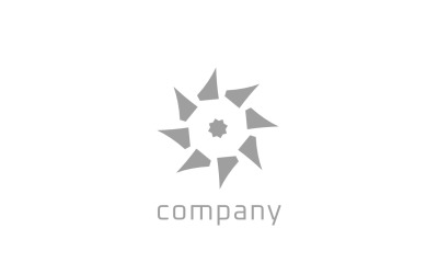 šedé slunce ploché moderní logo