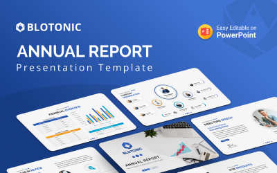 Blotonic – PowerPoint-Präsentationsvorlage für den Jahresbericht