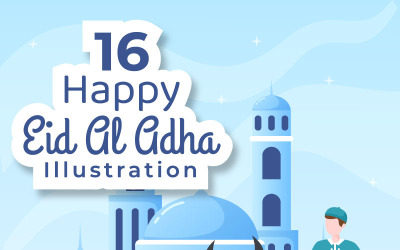 16 Eid al Adha bakgrundsillustration