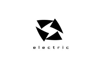 Elektrisk Lightning Bokstav Z Negativ Space Logotyp