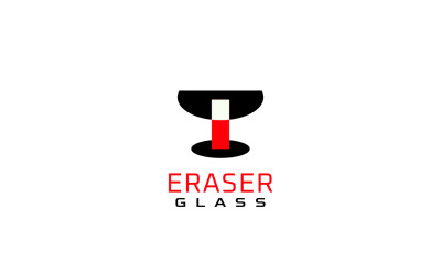 Eraser Glass Clever Dual Meaning Logo