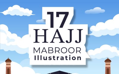 17 Hajj lub Umrah Mabroor Ilustracja
